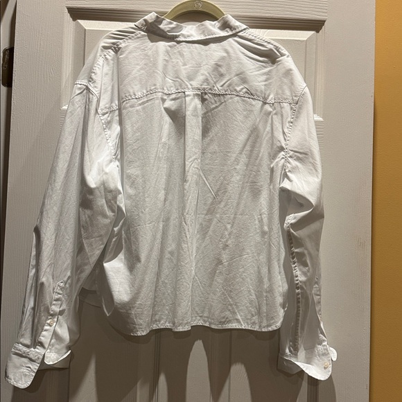 GAP Crisp White Cropped Cotton Collared Button Long Sleeve Shirt Size Large NEW - Picture 6 of 11